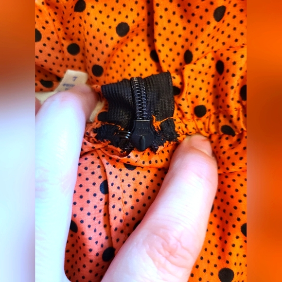 Under Skies Halter Style Silky Asymmetrical Hem Dress Size Large Orange & Black - Picture 7 of 8